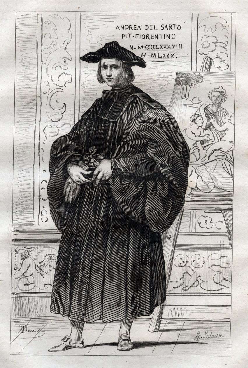 Portret van Italiaanse schilder Andrea del Sarto (Andrea d