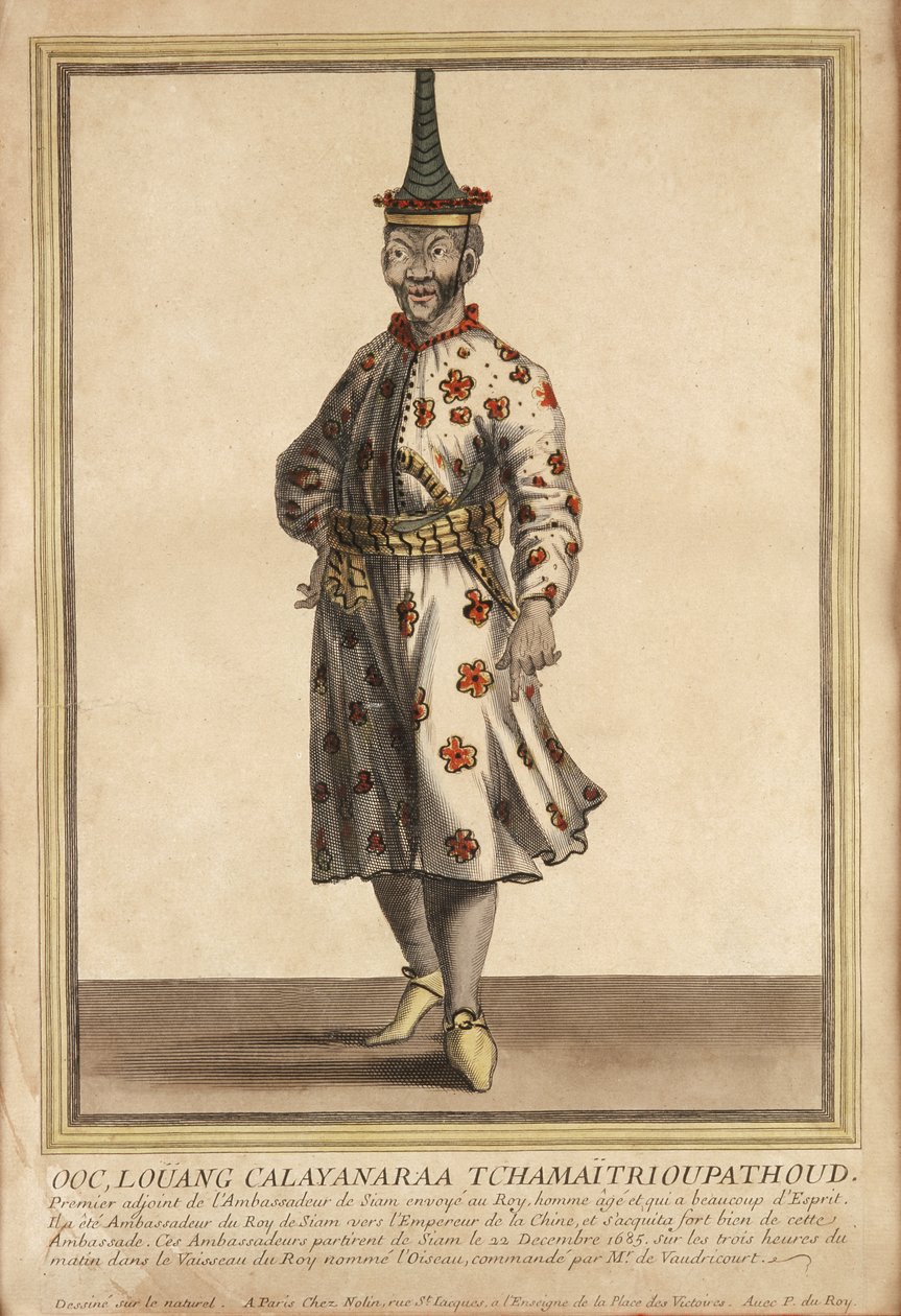 Portret van een van de Siamese ambassadeurs bij Lodewijk XIV, 1685 door French School