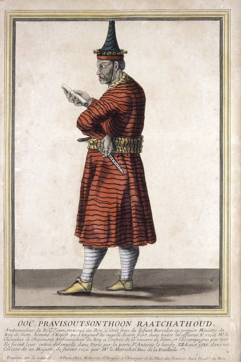 Portret van een van de Siamese ambassadeurs bij Lodewijk XIV, 1685 door French School