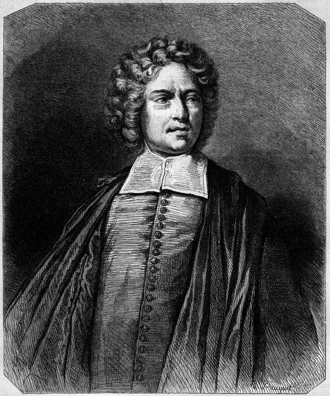 Portret van de Abt van Saint Peter (Charles Irenee Castel de Saint-Pierre) door French School