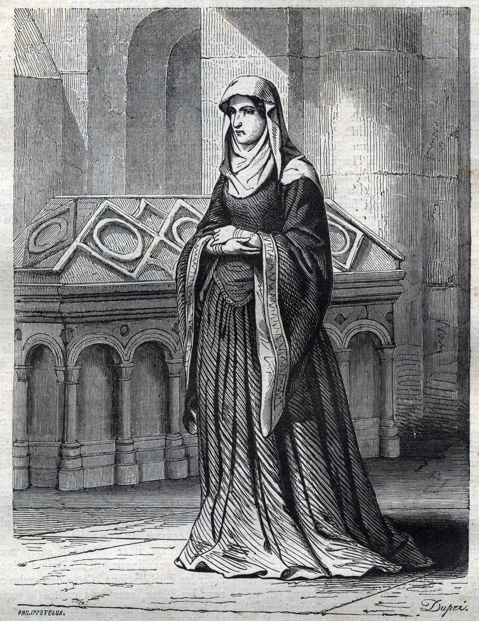 Portret van de Benedictijnse non die de minnares en zus van paus Gregorius XII zou zijn geweest en de moeder van Eugenius IV (Gabriele Condulmer 1383-1447). Gravure in 