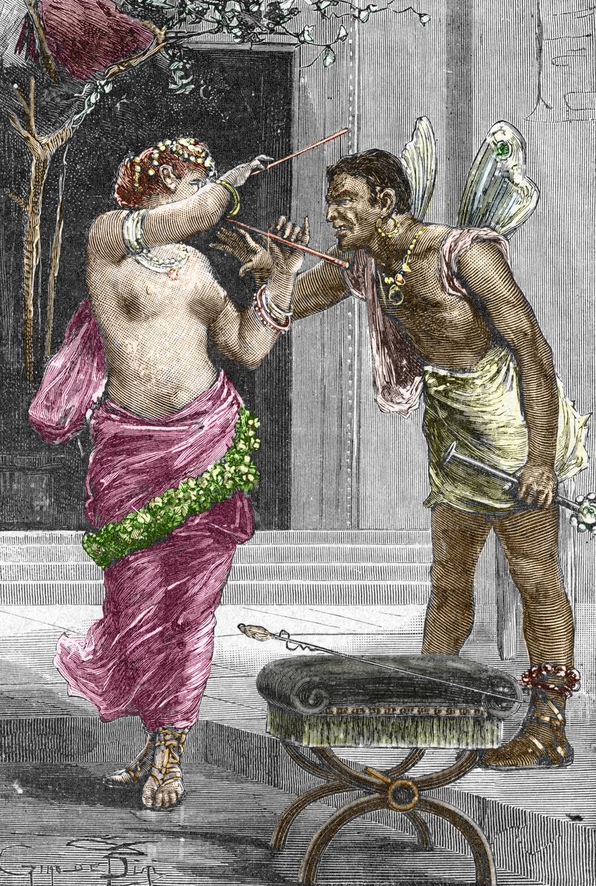 Portret van de courtisane en actrice Theodora, voor haar huwelijk met keizer Justinianus I, 1888 door French School
