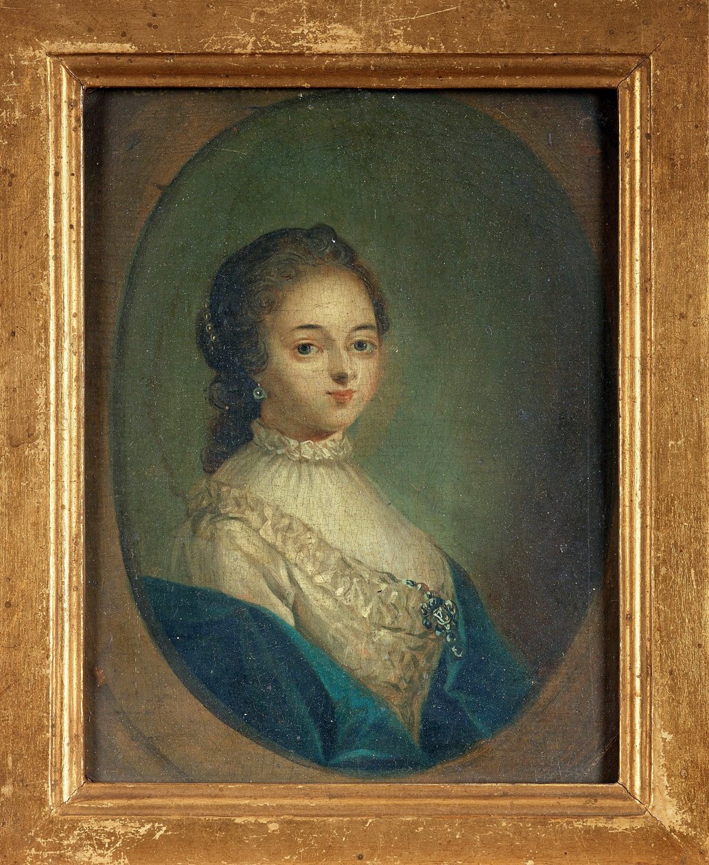 Portret van de schrijfster Madeleine de Scudery door French School