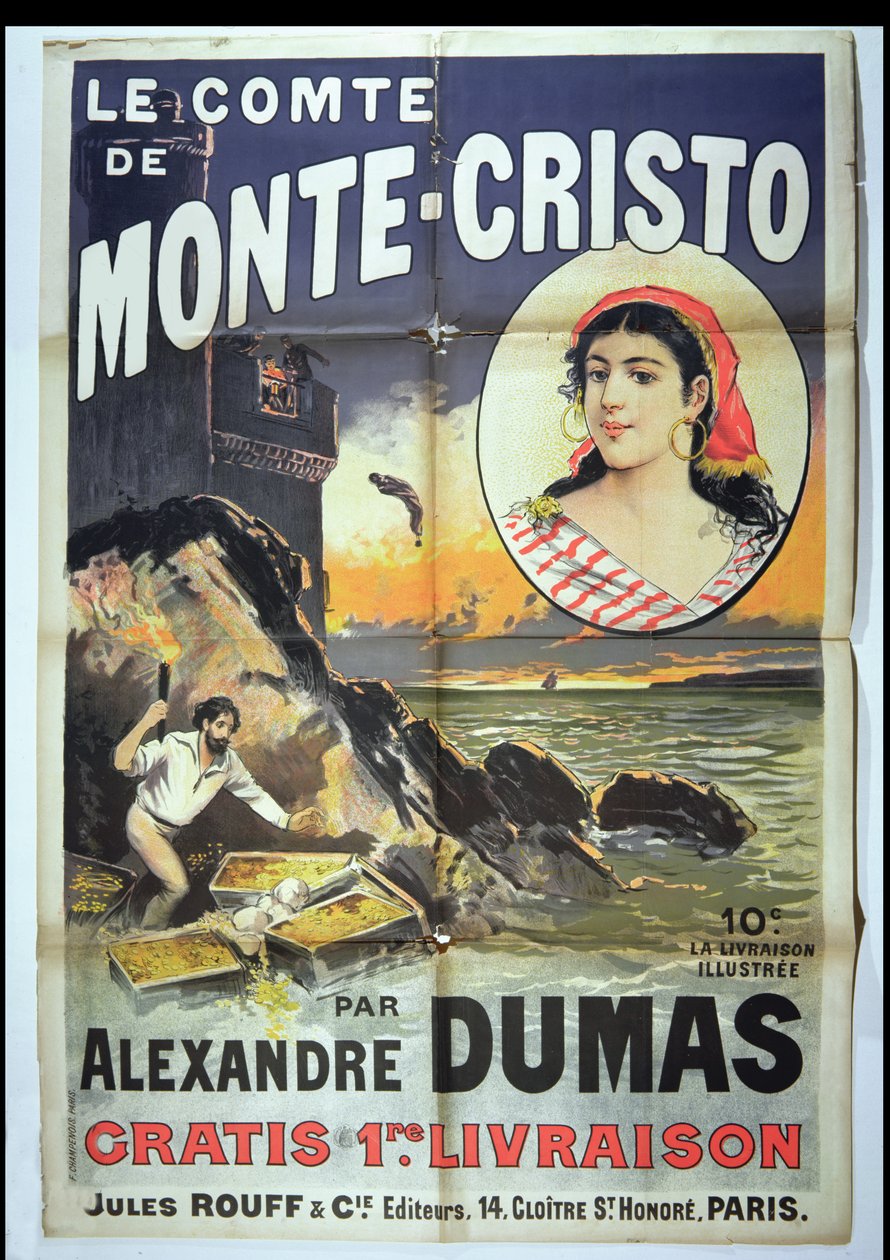 Poster voor Le Comte de Monte Cristo door Alexandre Dumas Père door French School