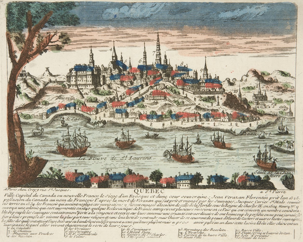 Quebec, uitgegeven ca. 1650 door French School
