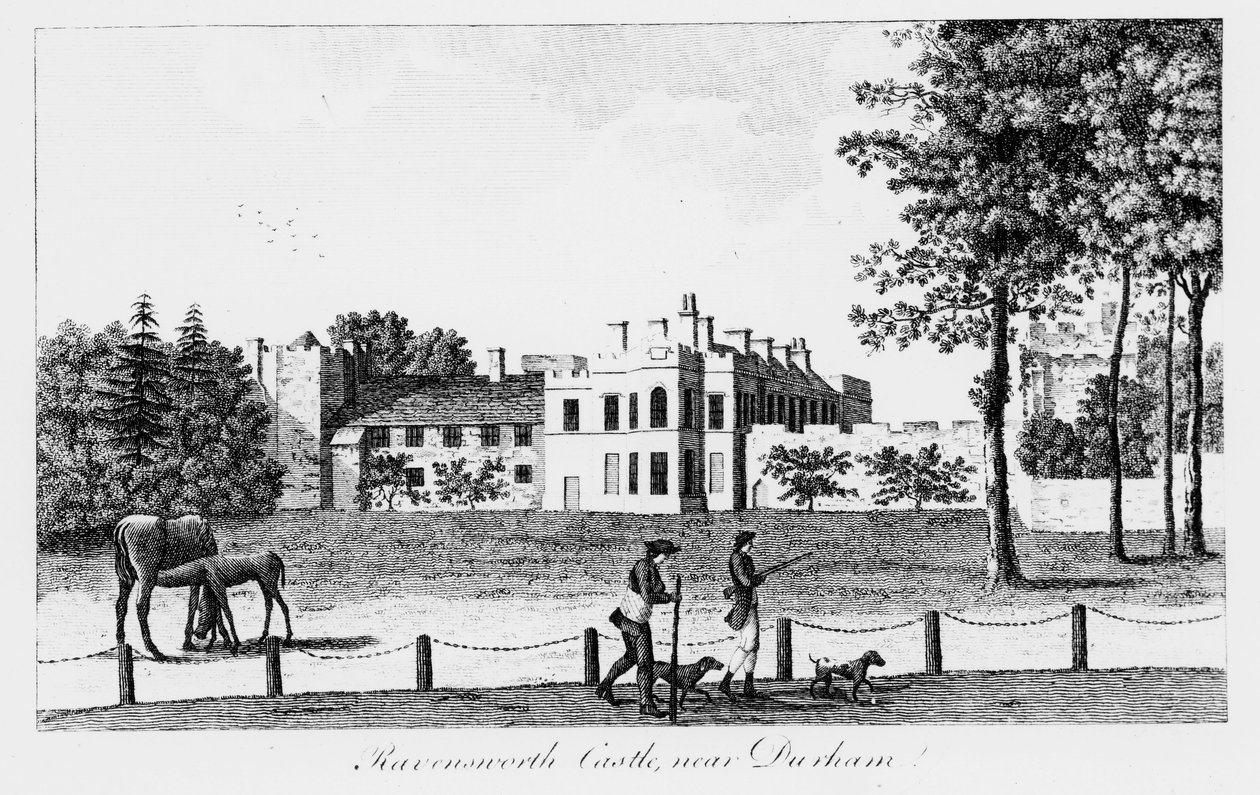 Ravensworth Kasteel bij Durham, 19e eeuw door French School