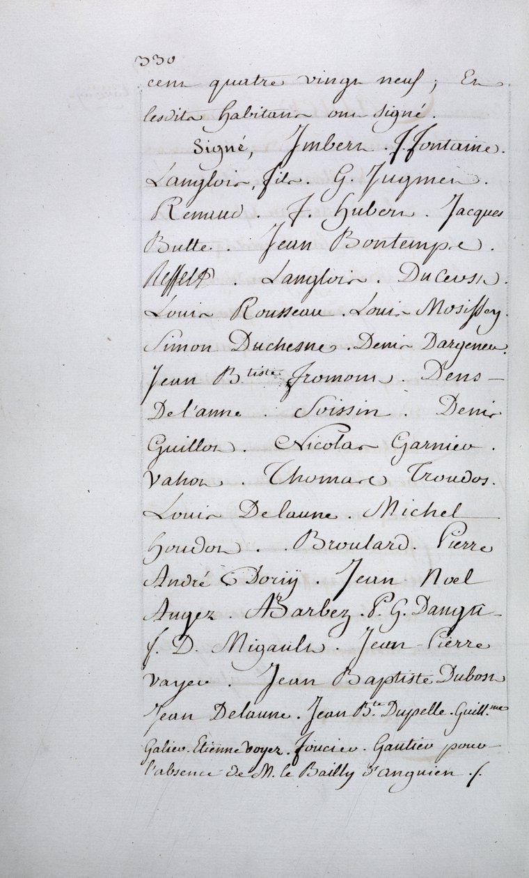 Register van klachten van de parochie Taverny, pagina 330 met handtekeningen, april 1789 door French School
