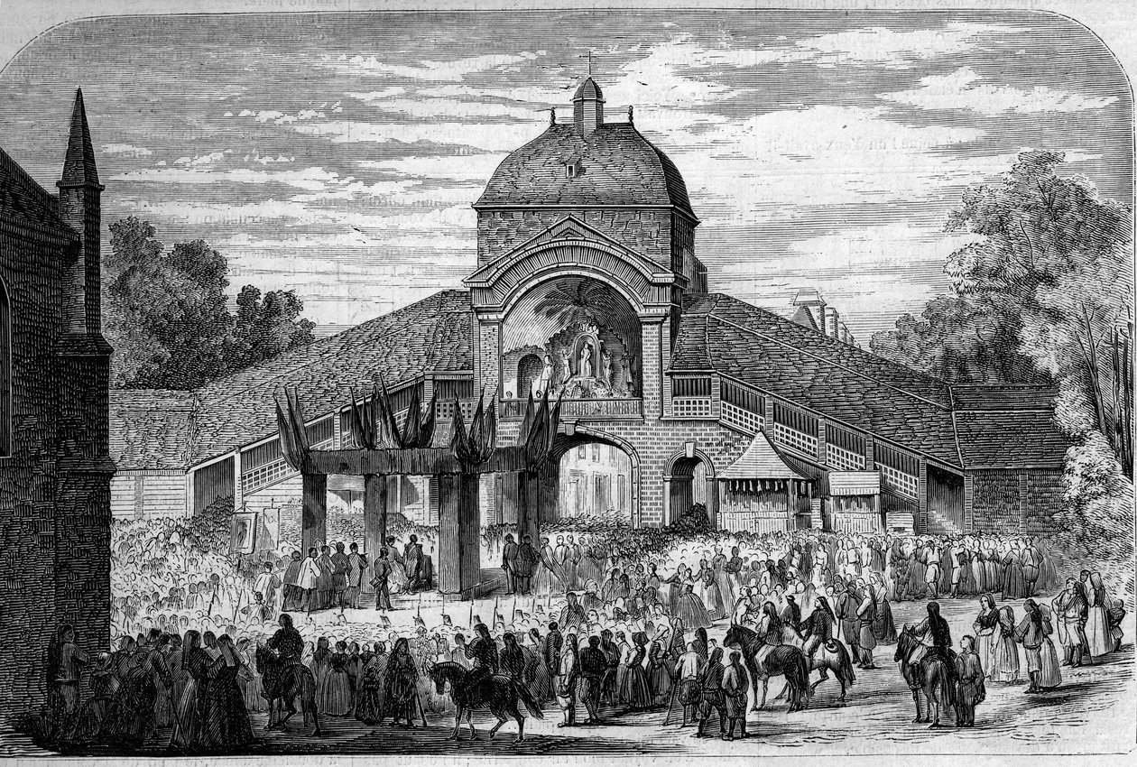 Religieuze ceremonie - 15 augustus 1858: Mis van de Tenhemelopneming gevierd bij het altaar van de pelgrims van Sint-Anne d