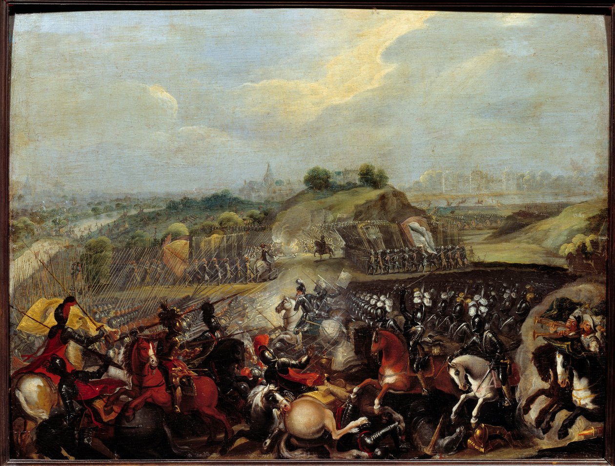 Religieuze Oorlogen: Hendrik IV bij de Slag bij Ivry op 14/03/1590 door French School