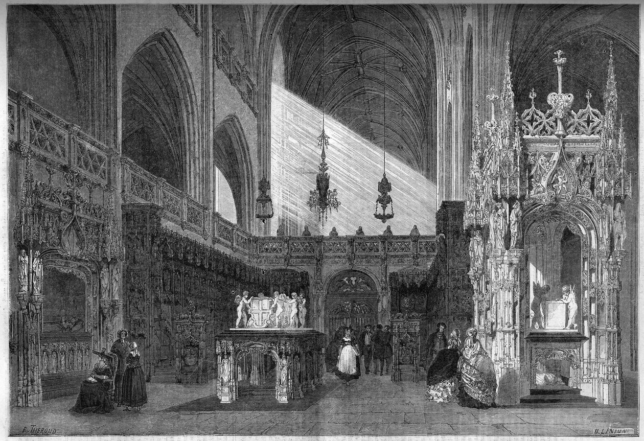 Religieuze architectuur: uitzicht op het koor van de kerk (1513-1532) van Brou, Ain (01) door French School