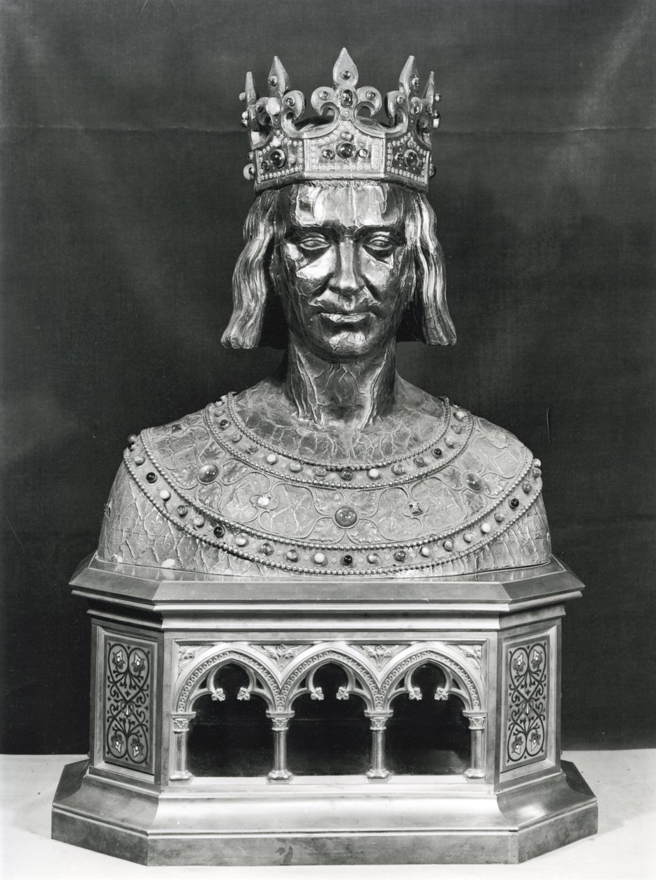 Reliekschrijn van St. Louis (1214-70) (verguld zilver) door French School
