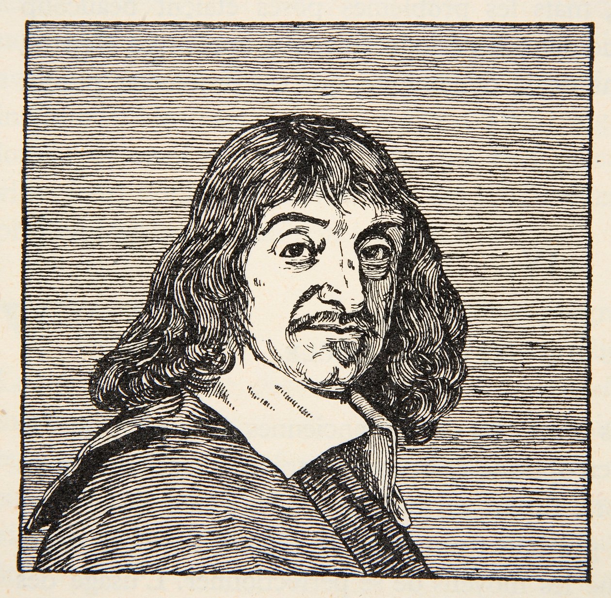 Rene Descartes, kopie door Boris Mestchersky (d.1957) illustratie uit Histoire de la Nation Francaise, Sciences, Volumes I & II, door Gabriel Hanotaux (1853-1944), 1924 door French School