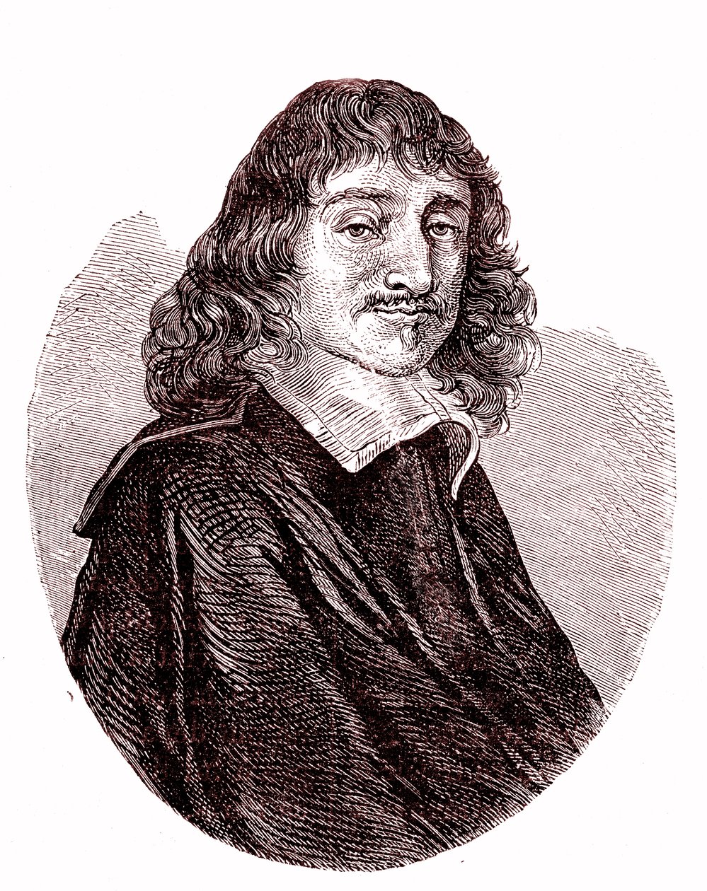 Rene Descartes, Franse natuurkundige, wiskundige, filosoof. 1865 (gravure) door French School