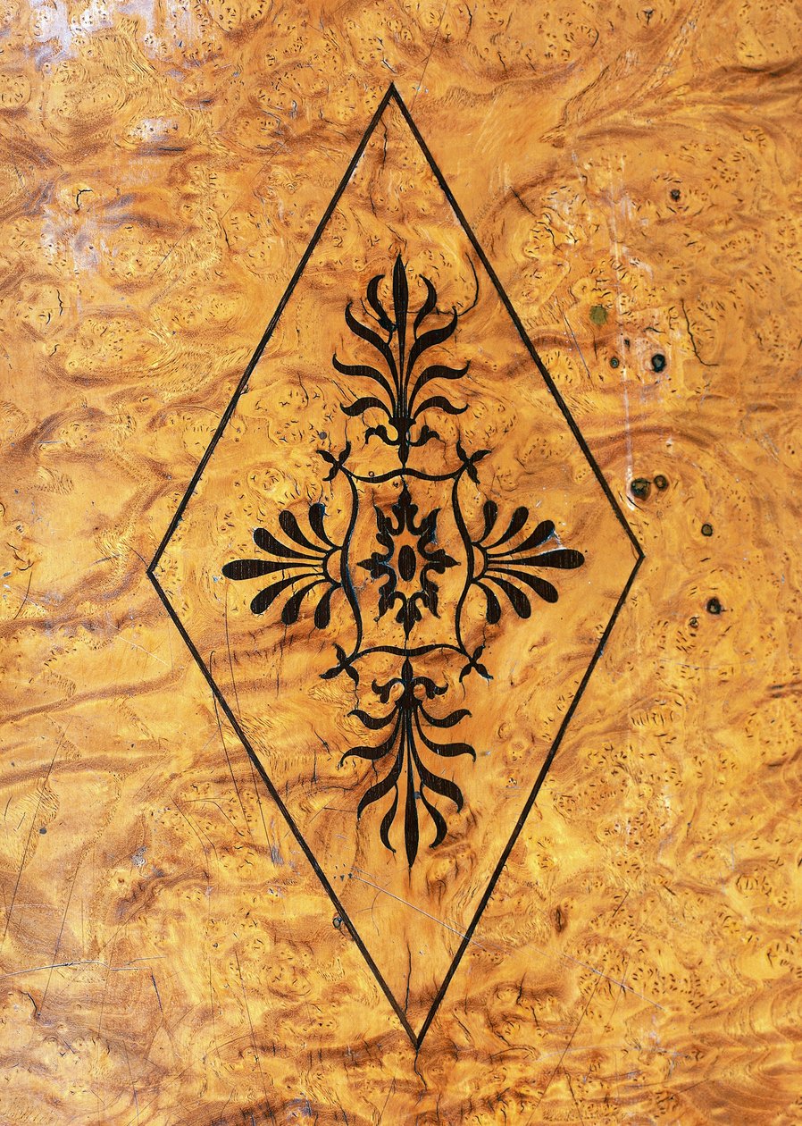 Restauratiestijl (Charles X) essen speeltafel met amarant inlegwerk, Frankrijk door French School