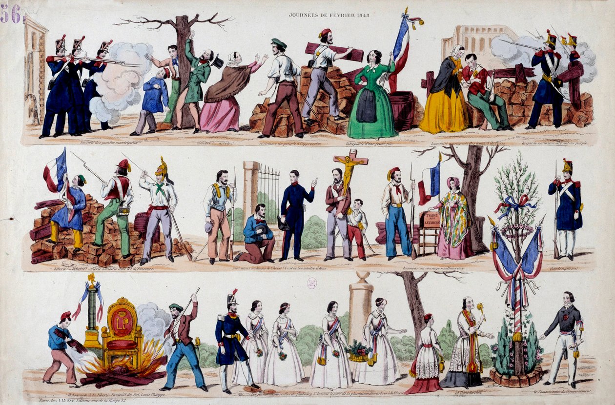 Revolutie van februari 1848: de grote momenten van de opstand van 23 februari door French School