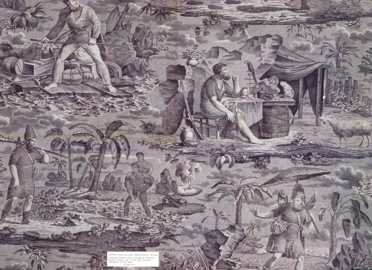 Robinson Crusoe, naar een ontwerp van F. Pieters, ca. 1815-20 door French School