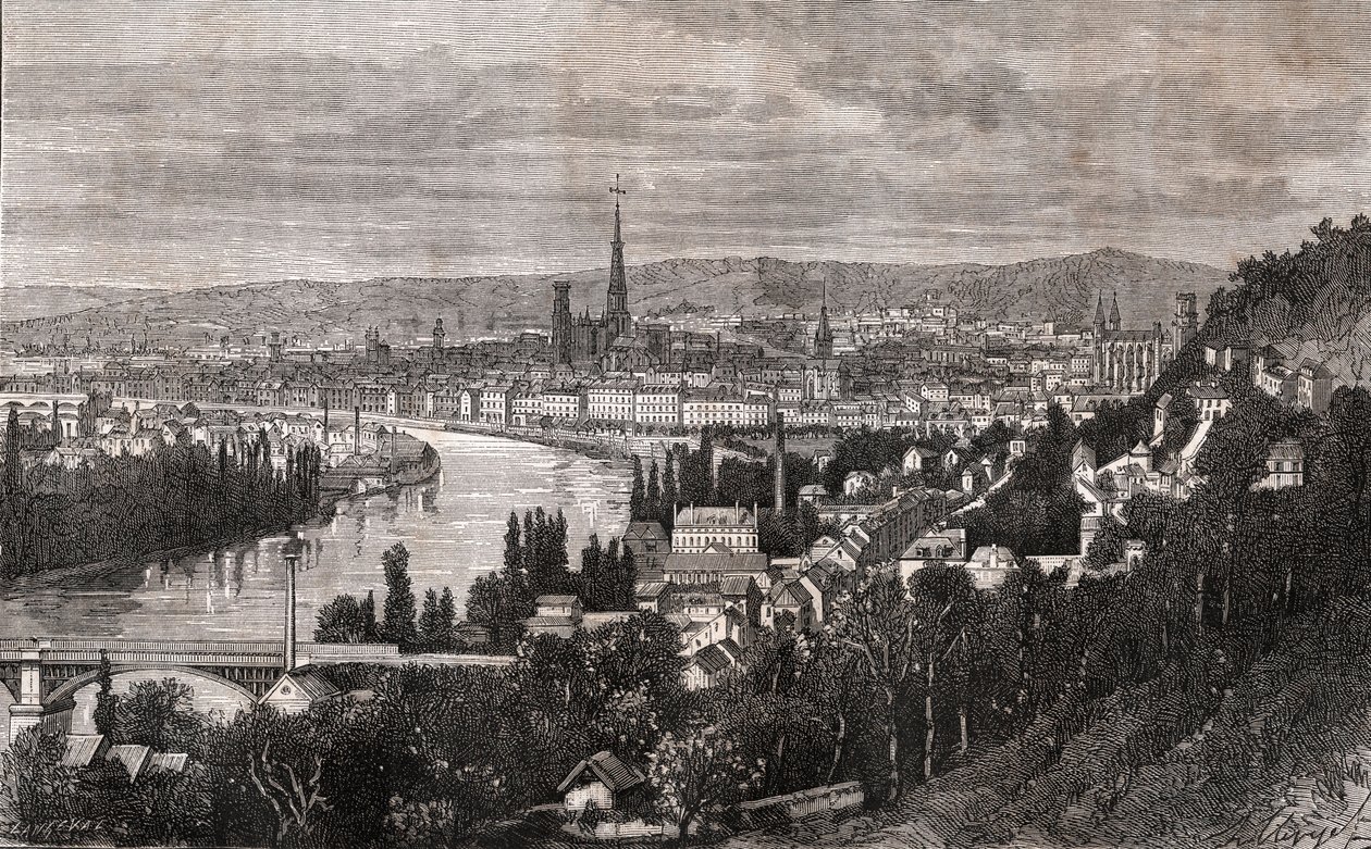 Rouen - Seine-Maritime - gravure in 