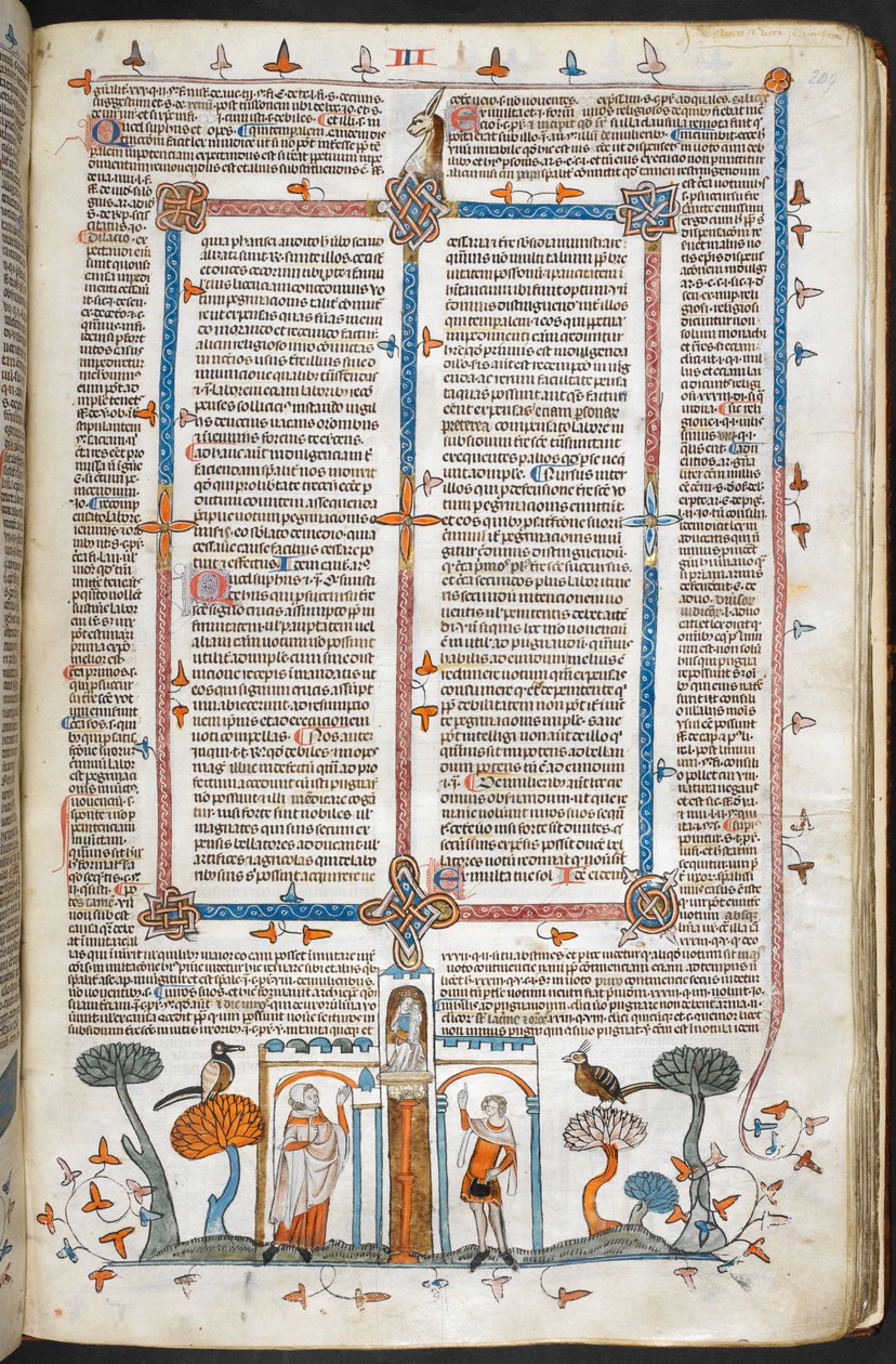 De schilder en de duivel, uit Decretalen van Gregorius IX met gloss van Bernard van Parma (de 