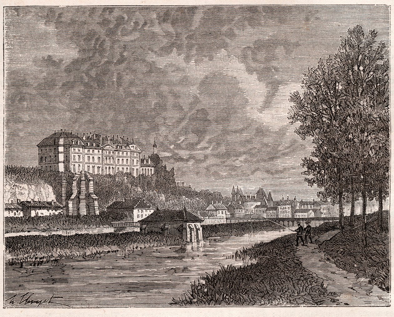 Sable-sur-Sarthe (Sable sur Sarthe) - gravure in 