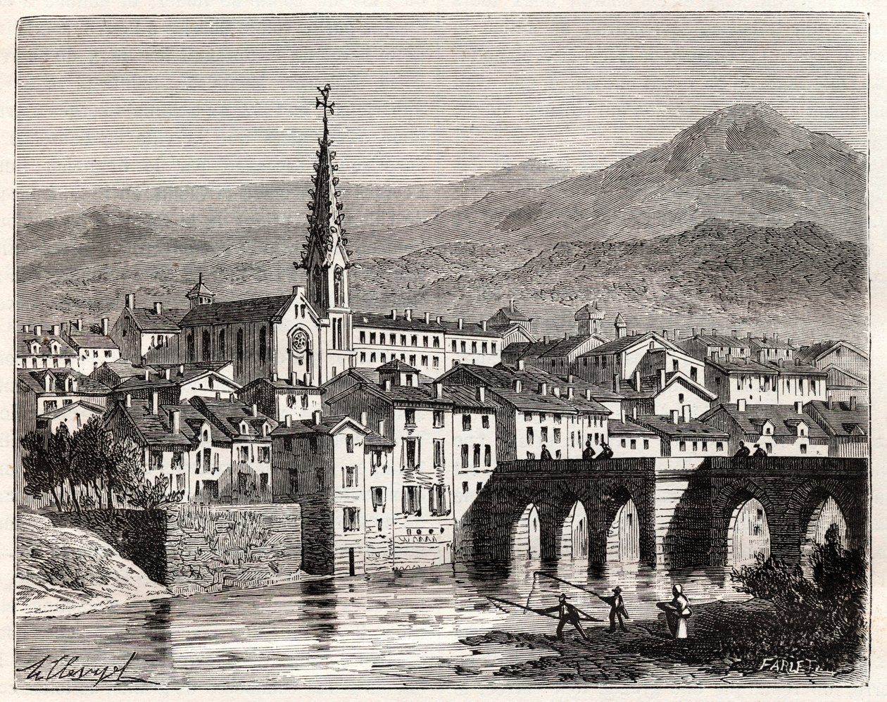 Saint-Antonin-Noble-Val (Saint Antonin Noble Val) - Languedoc-Roussillon-Midi-Pyrenee - gravure in 