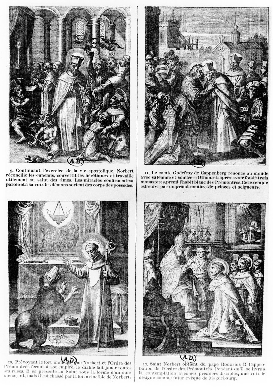 Scènes uit het leven van Sint Norbert, stichter van de Premonstratenzer orde van reguliere kanunniken door French School
