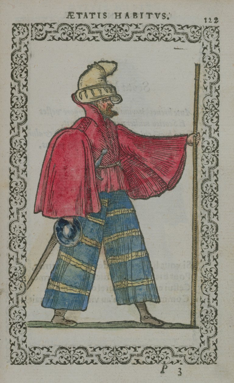 Schotse man in traditionele kleding, uit Costumes du Monde, gepubliceerd in Antwerpen, 1572 door French School