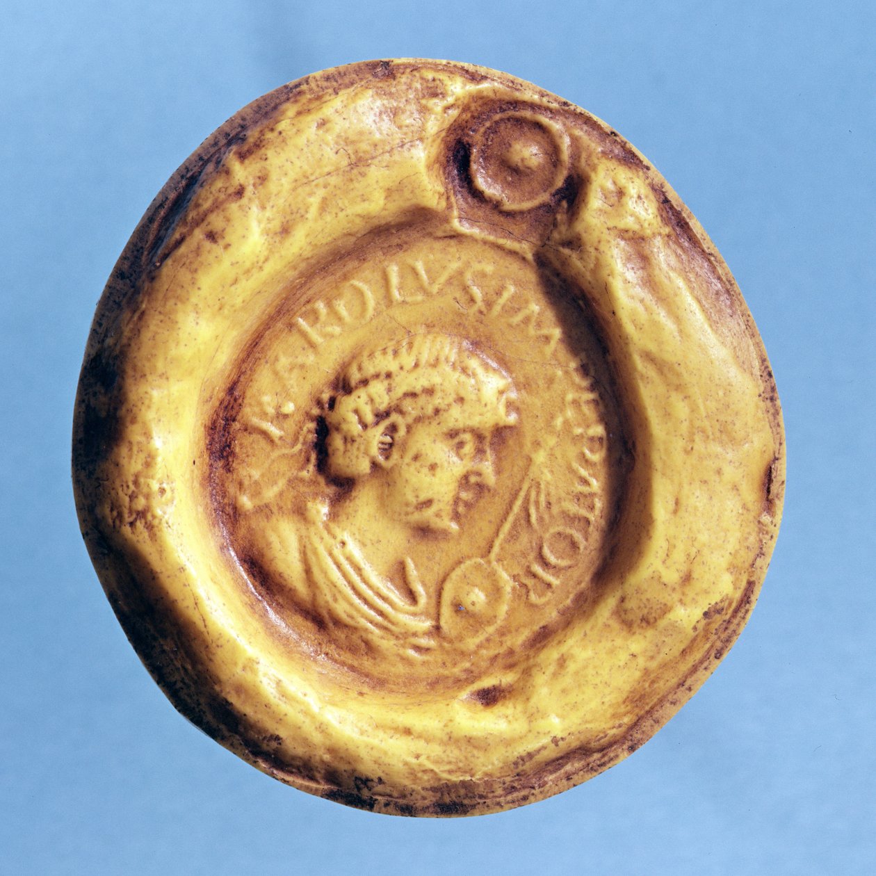 Zegel van Karel III (839-888) de Dikke, Koning van Frankrijk en Heilige Roomse Keizer, 9e eeuw door French School