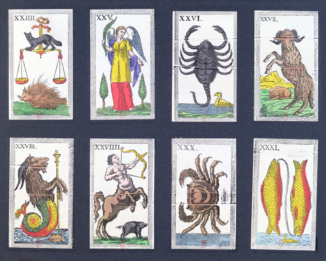 Selectie van astrologische tarotkaarten door French School