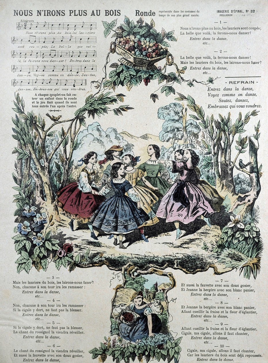 Bladmuziek voor het populaire lied "Nus n