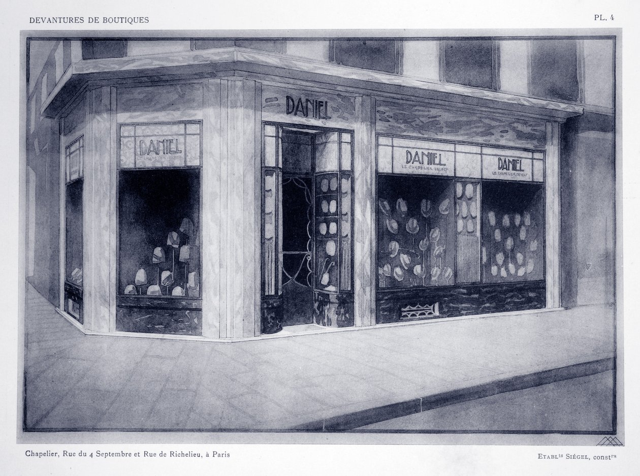 Winkelpui, plaat 4, illustratie uit Devantures de Boutiques door Louis-Pierre Sezille, Parijs, 1927 door French School
