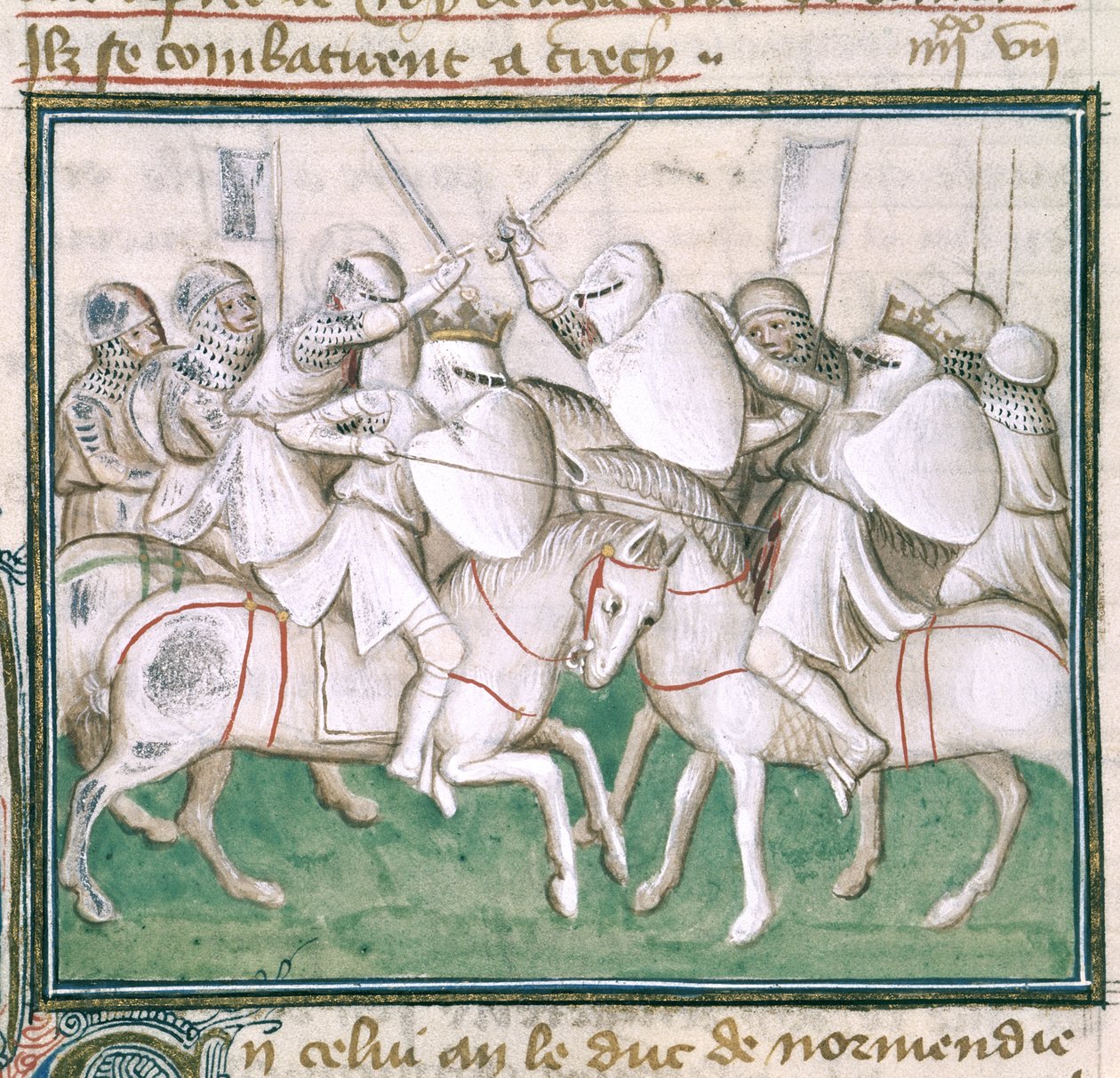 De Slag bij Crecy, c.1410 door French School