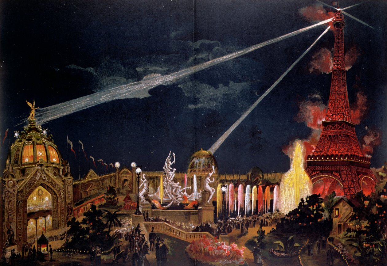 Souvenir van Verlichtingen in Parijs ter herdenking van de 1e Eeuwfeest van de Franse Revolutie tijdens de Exposition Universelle van 1889 door French School