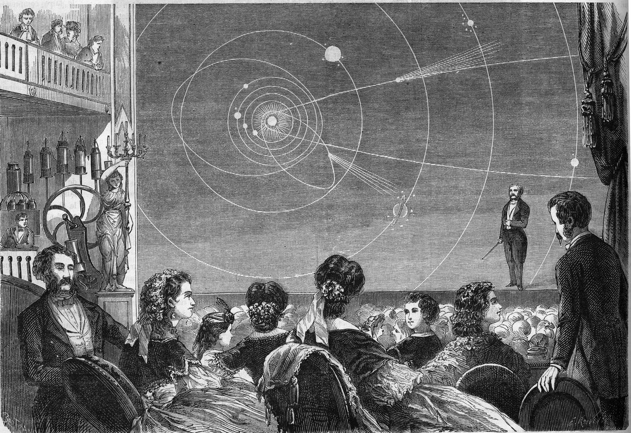 Astronomieshow in het Robin-theater in Parijs door Henri Robin (ca. 1803-1874) door French School