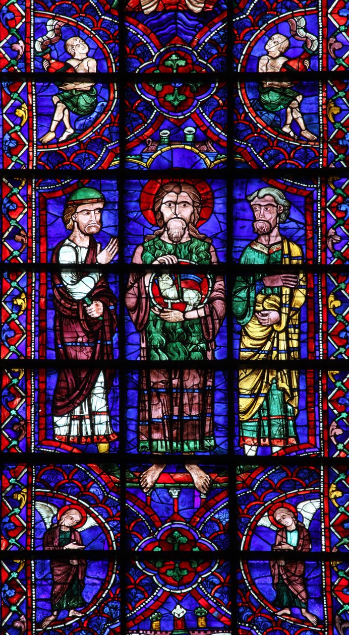 St. Johannes de Doper met Agnus Dei door French School