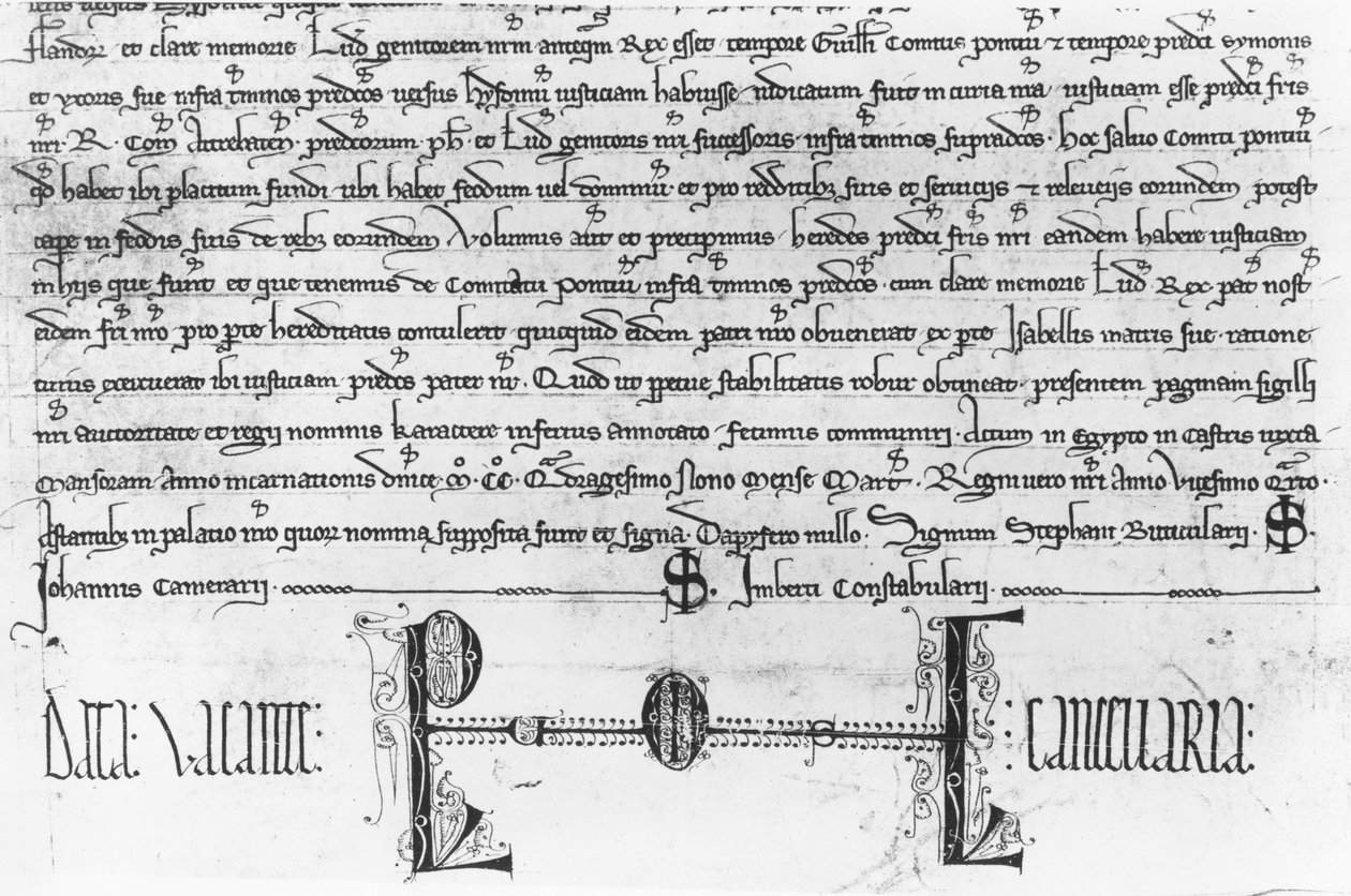 Sint Lodewijk regelt de rechten van justitie van de Graven van Artois (inkt op papier) door French School