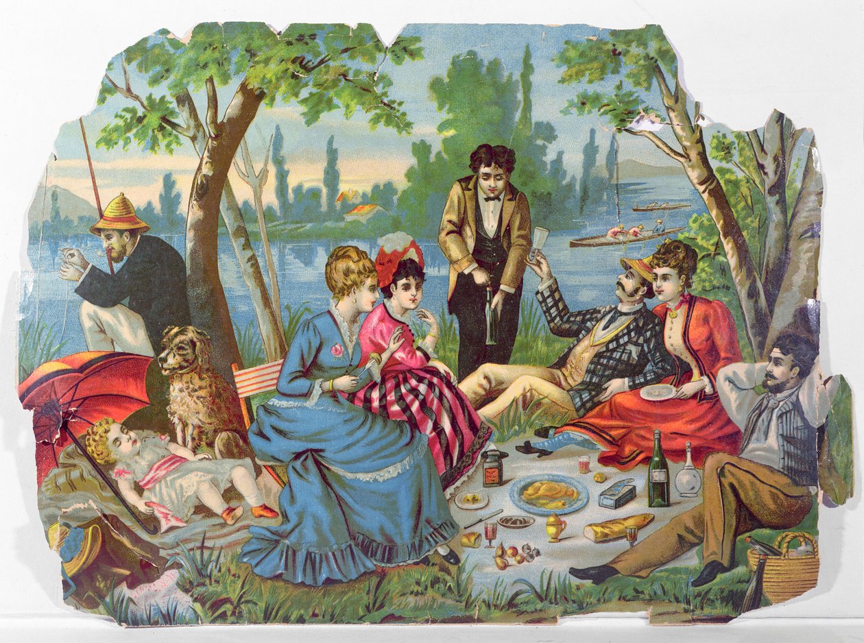 Zomerpicknick aan de rivier door French School