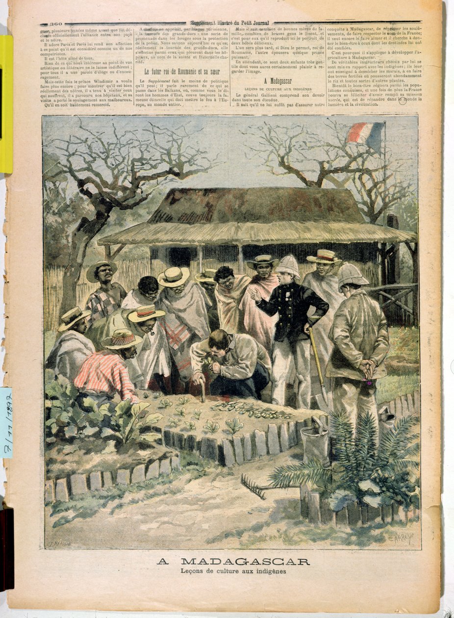 Onderwijsmethoden van teelt aan de inboorlingen van Madagaskar, uit Le Petit Journal, 7 november 1896 door French School