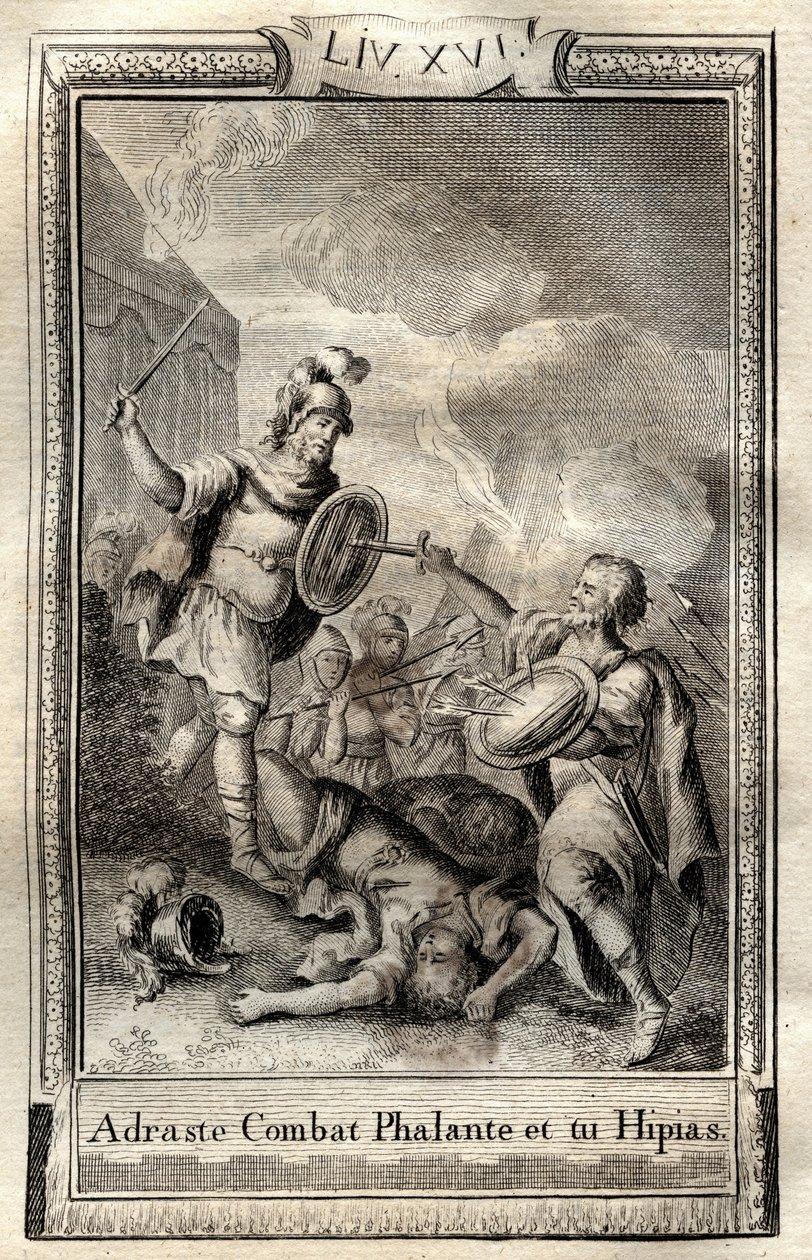 Telemaque surmonte Hippias - gravure van 1798 door Monnet in 