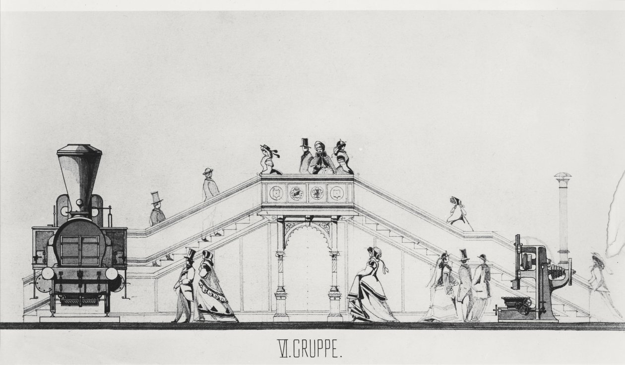 Het Oostenrijkse paviljoen op de Exposition Universelle van 1867 door French School