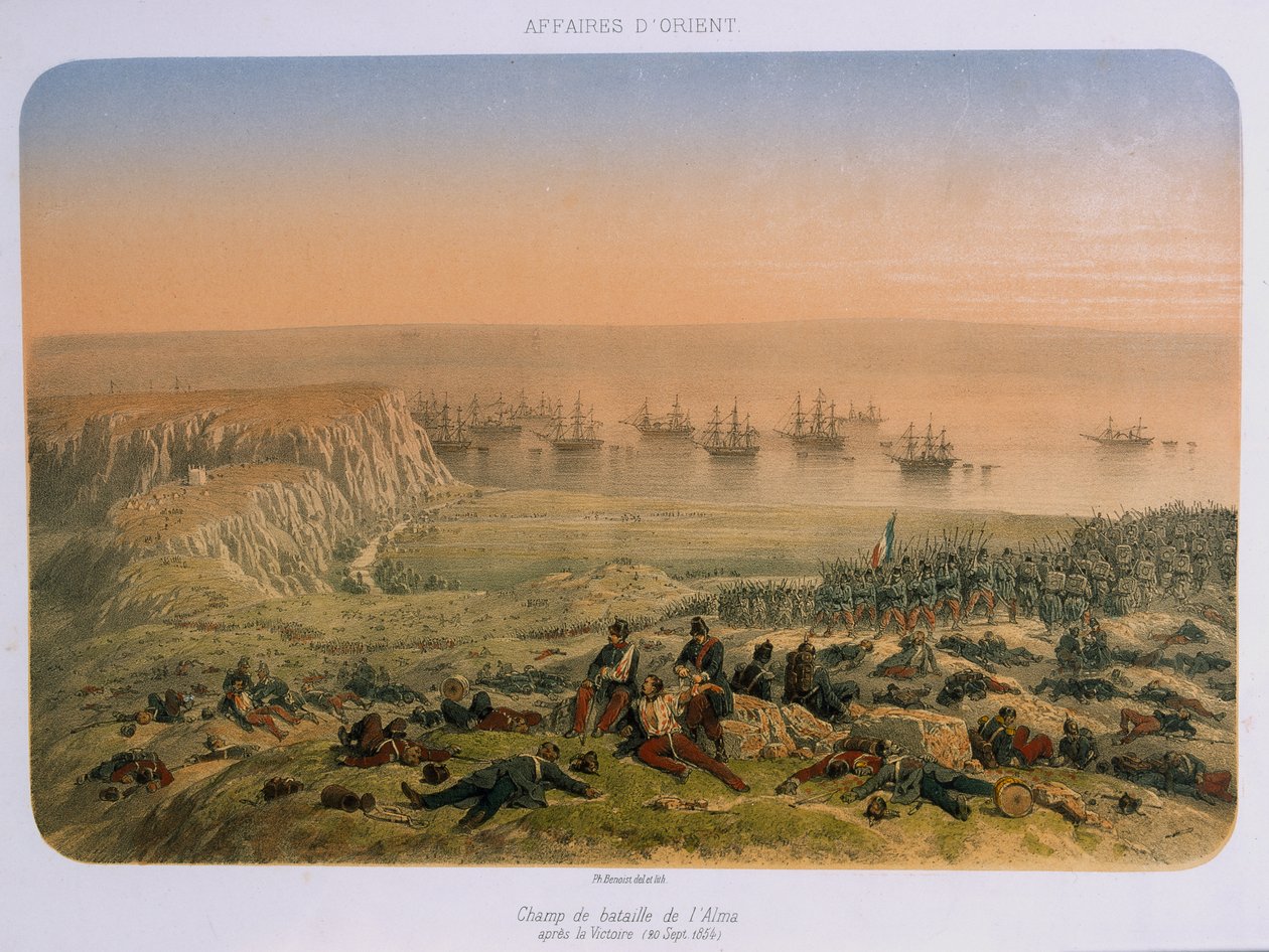 Het slagveld bij Alma na de overwinning, 20 september 1854 door French School