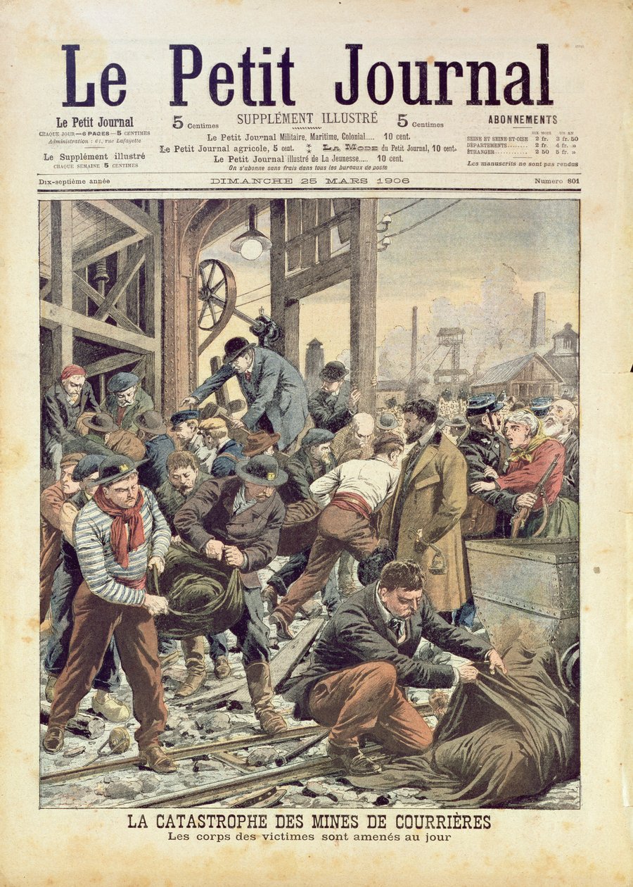 De ramp bij Courrieres, uit Le Petit Journal, 25 maart 1906 door French School