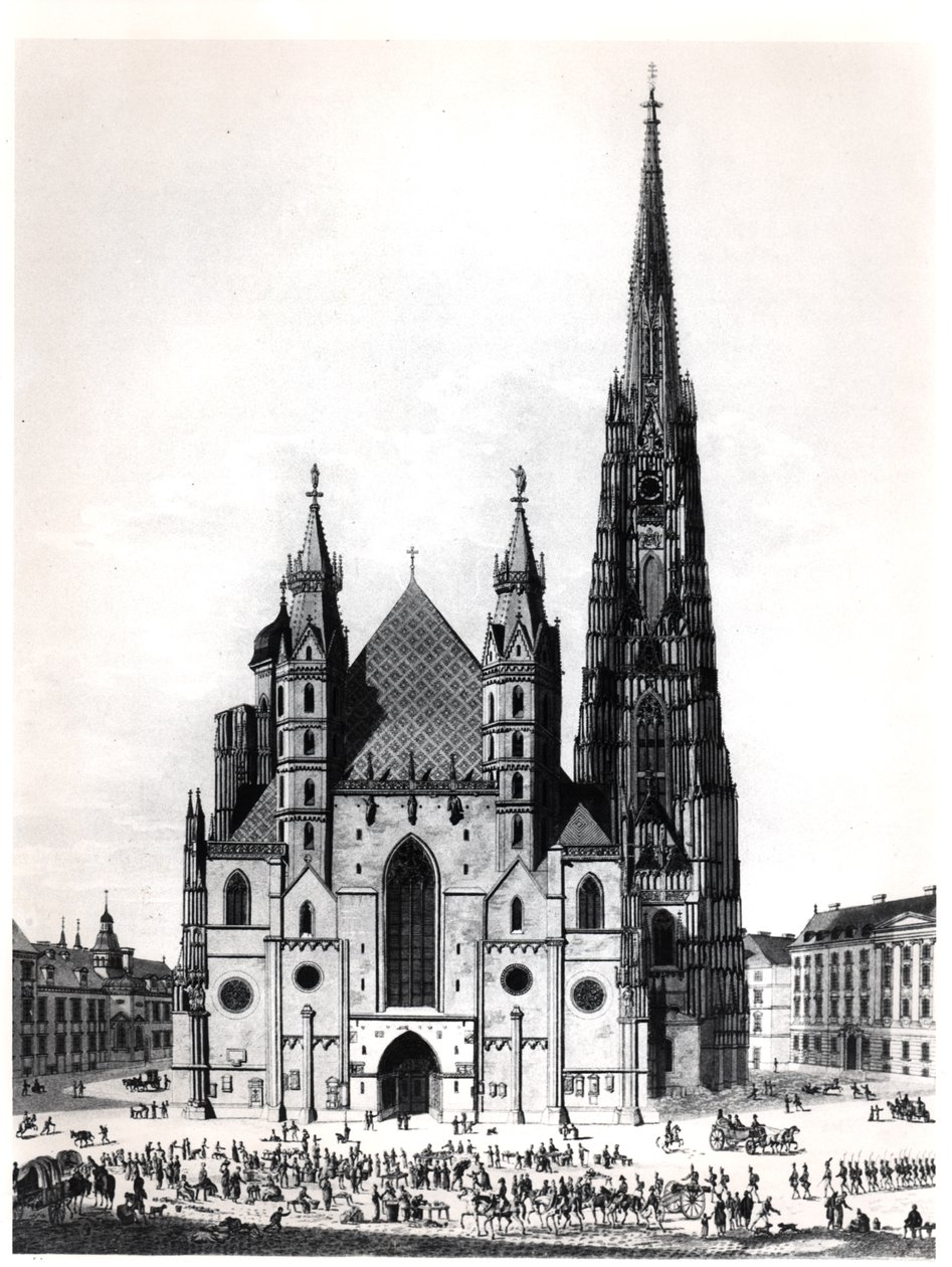 De kathedraal van Sint-Stefanus in Wenen, 1821 door French School