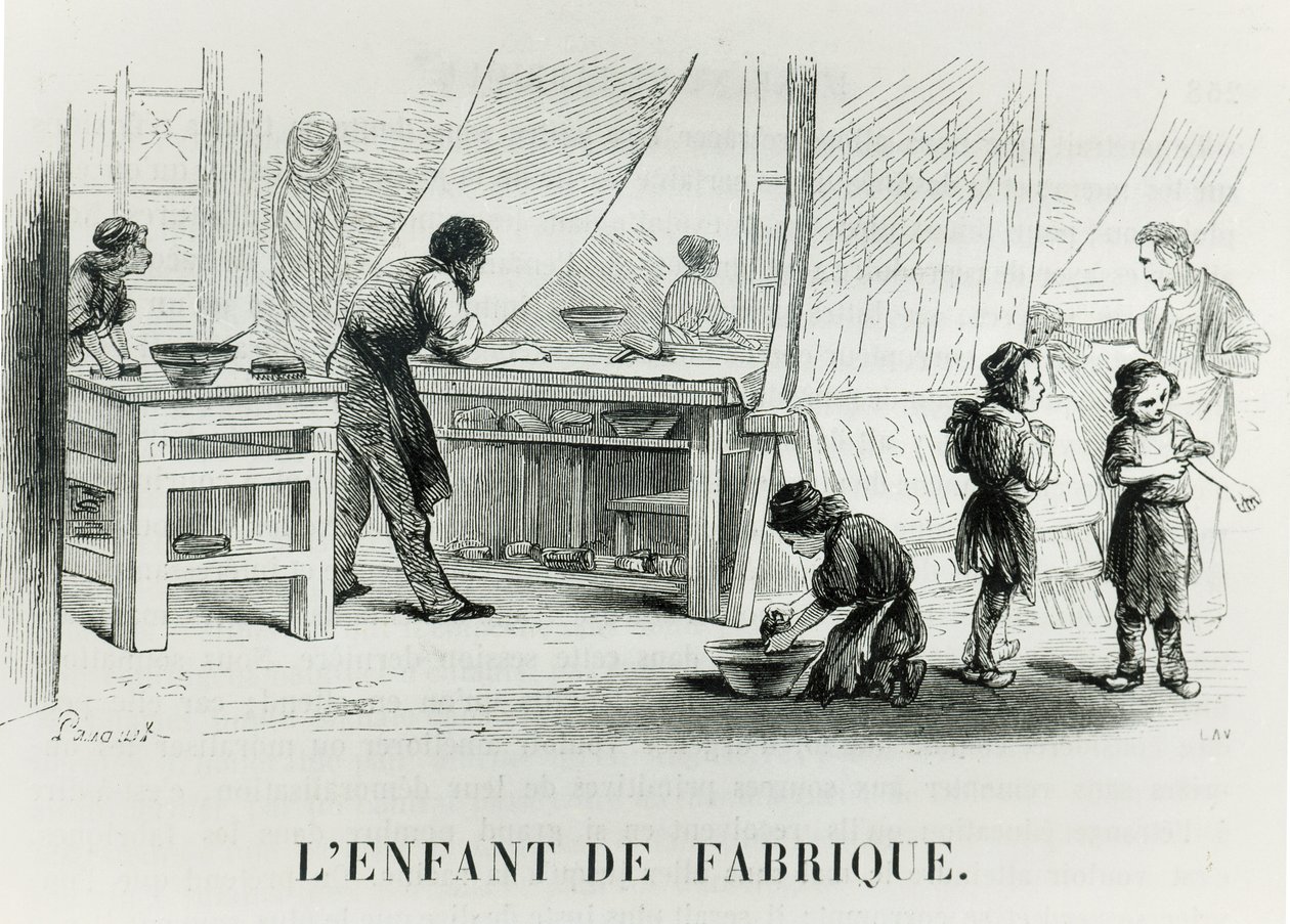 Het kind van de fabriek, ca. 1842 door French School