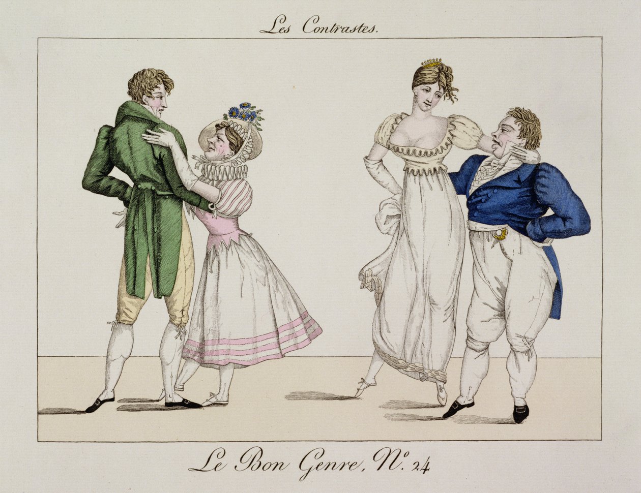 De contrasten, plaat 24 uit Le Bon Genre, 1811 door French School