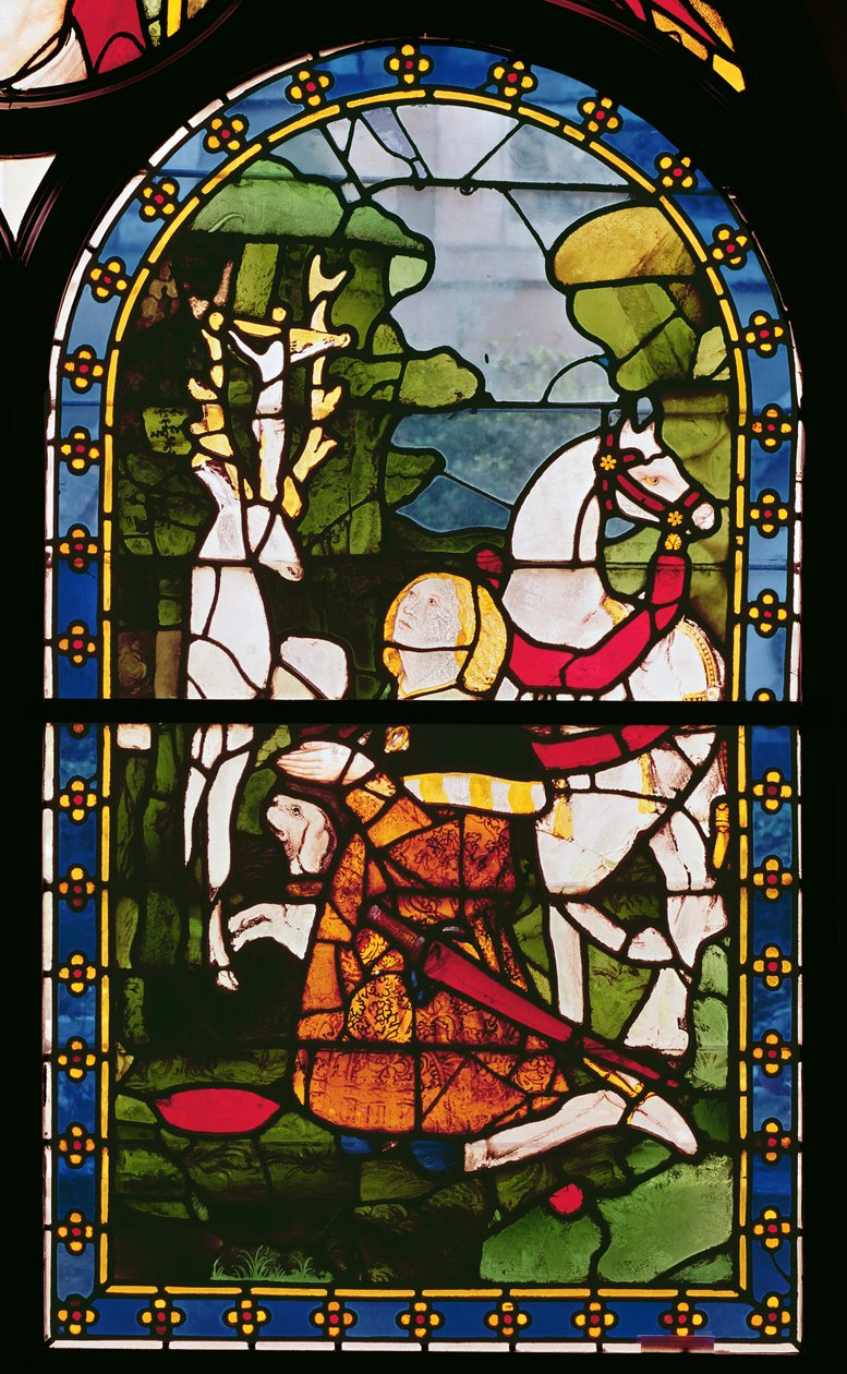 De Bekering van St. Eustachius, uit de Kerk van Saint-Pierre du Chatel door French School