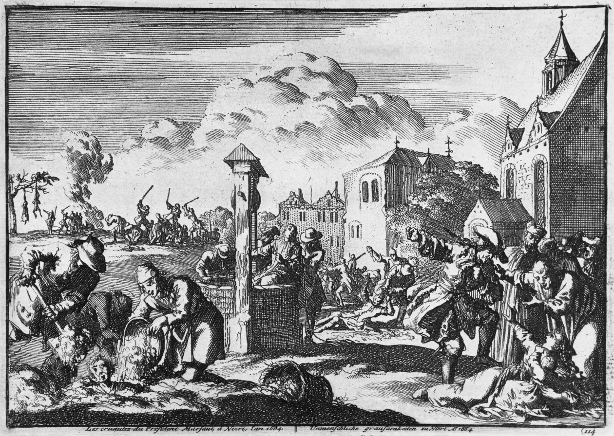 De wreedheid van President Marsaut in Niort tegen de protestanten, 1684 door French School