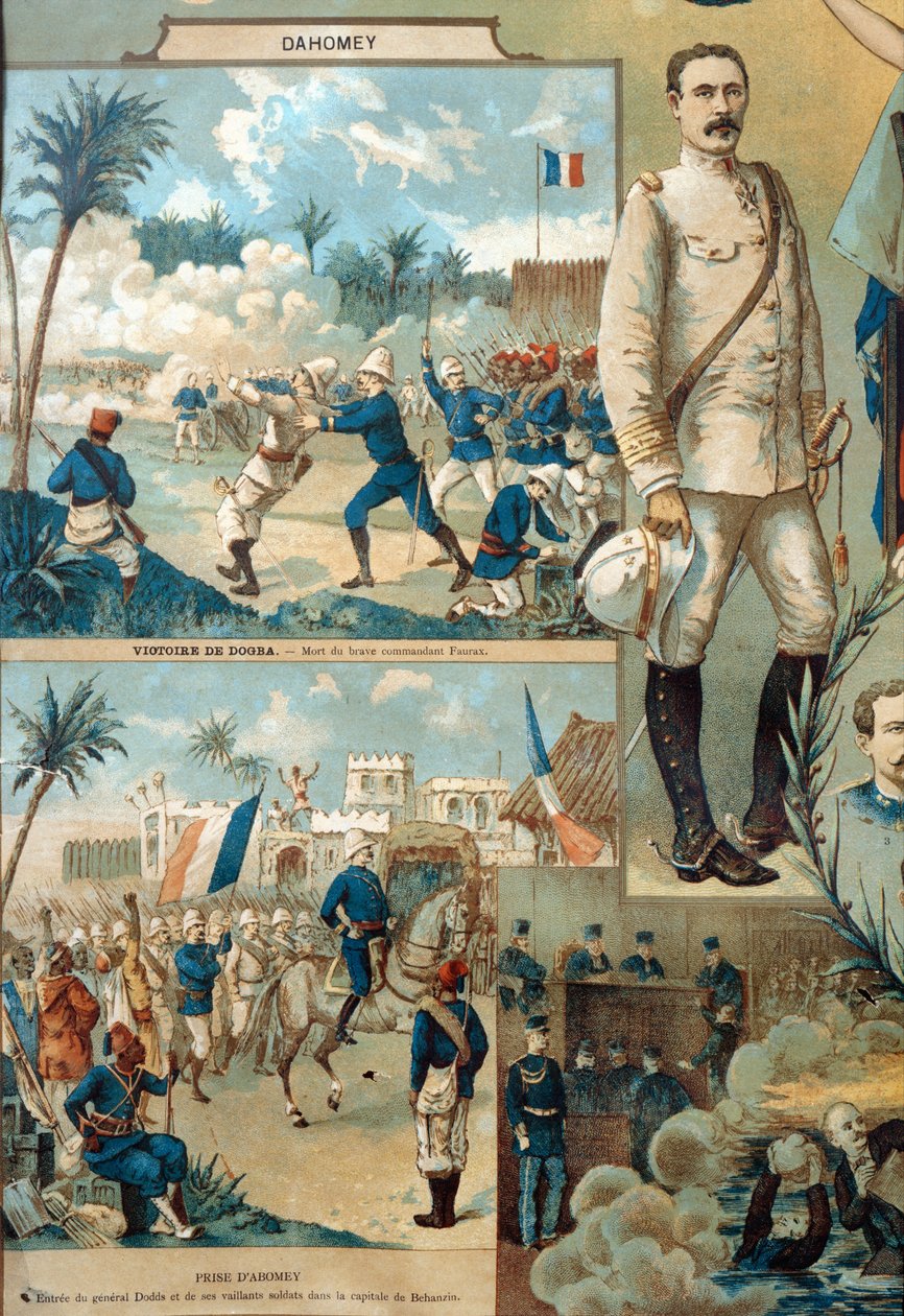 De Dahomey Campagne van 1892 door French School