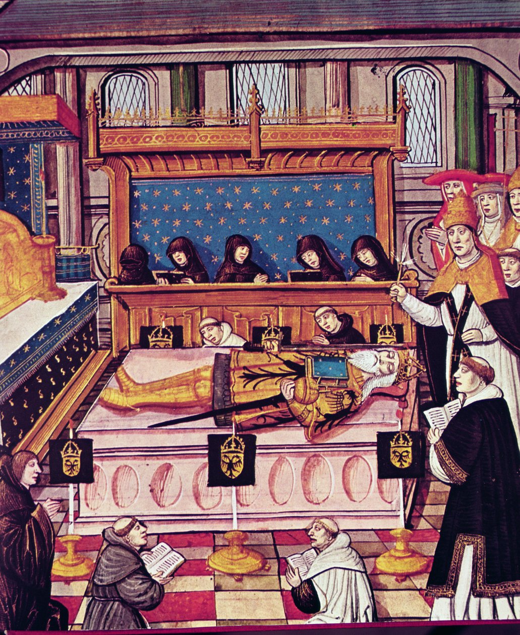 De Dood van Karel de Grote in 814 door French School