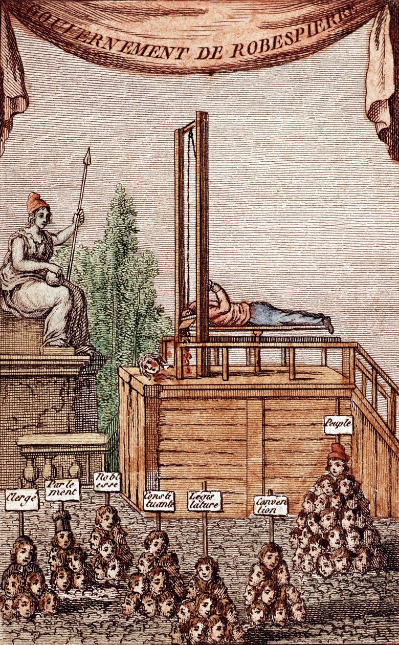 De executie van Robespierre, op 28 juli 1794 door French School