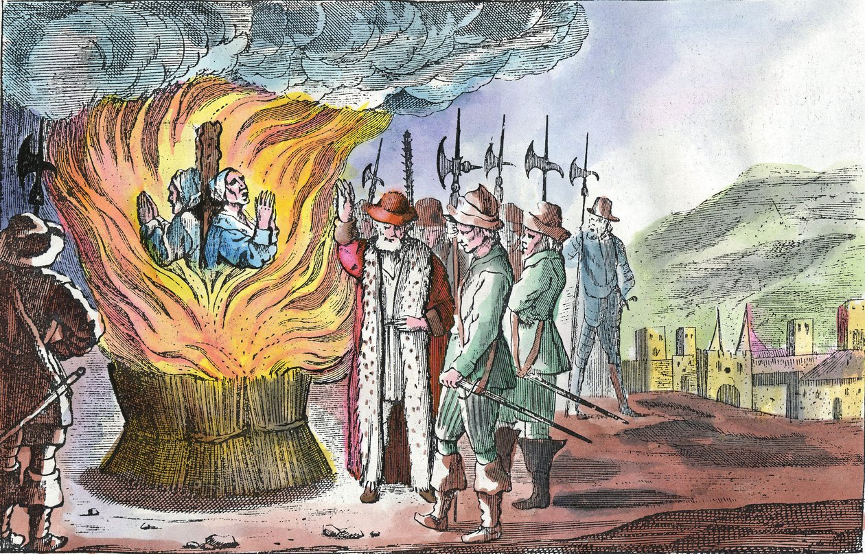 De executie van Waldenzenvrouwen tijdens de Paasdagen van 1655 in Piëmont door French School